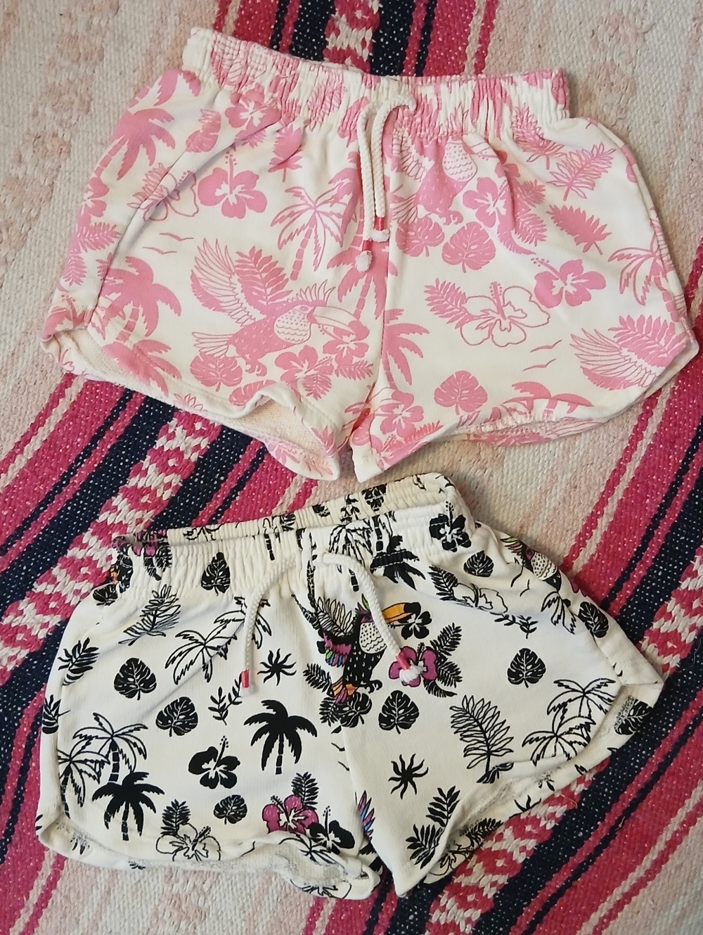 Zara Girls' Shorts Set Tropical Prints Elastic Waist 6-7‎